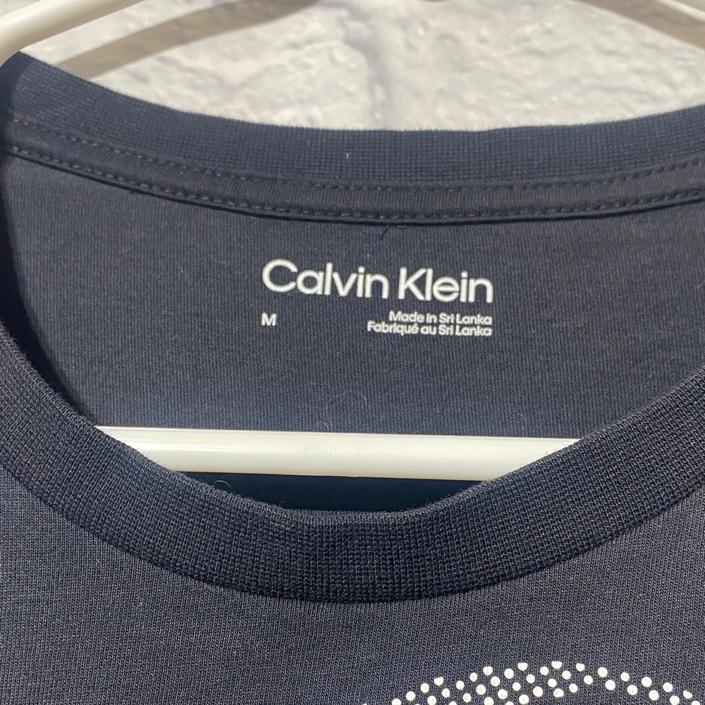 Calvin Klein Black Tee with White CK Logo - Picture 3 of 7